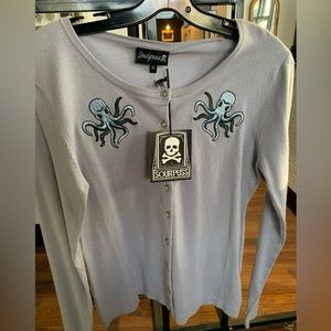 Sourpuss cardigan sweater. New, never worn.